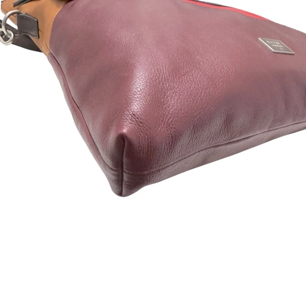 Fossil Dawson Foldover Colorblock Leather Convertible Tote Shoulder Bag‎